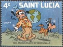 St. Lucia - 1980 - Walt Disney - 4 ¢ - Multicolor - Walt Disney, Moonwalk - Scott 495 - Disney 10th Anniversary of Moonwalk Goofy - 0